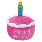 fouFIT 87310 Birthday Cake Plush Toy for Dogs, Pink, 6"