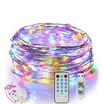 Multicolor LED String Lights, 33ft 100 LED Copper Wire Fairy String Lights, Sound Activated Music Sync IP65 Waterproof Fairy Light with Remote Control, 12 Modes USB Powered Decorative Twinkle String Light for Wedding, Party, Christmas, Festival Decor Indoor