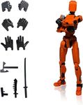 Ketsicart Action Figures Titan 13, 3D Printed Multi-Joint Movable Robot, T13 Lucky Action Figure, Dummy Robot Action 13, Desk Decoration Creative Robots, Nova 13 Mechanical Doll (Orange)