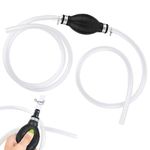 2m Syphon Pump, Car Manual Fuel Extraction Hose, Oil Extractor, Hand Fuel Siphon Pump Kit Portable Water Pump with 2 Durable PVC Hoses for Cars Fish Tanks Boats Gasoline Gas Petrol Diesel Transfer