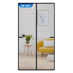 Magnetic Screen Door, Black Heavy Duty Mesh Door Curtain，Screen Size 38" x 83" with Automatic Block Closure Walk，Fits Door Size 36" x 82" Walk Through Easily for Kids Pets (Black, 38x83 in)