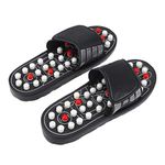 Sandal Plantar Foot Massage Dot Flops - English Slippers Size Therapeutic for Acupressure Sandals Men Relaxation Reflex Women Acupuncture Acupoint with Black