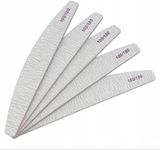 5 Pcs Professional Nail Files 100/180 Grit Double Sided Half Moon Washable Nail Files Emery Board Nail Shaping Manicure Tools - Professional Salon & Home Use