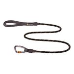 RUFFWEAR Knot-a-Leash, Reflective Rope Dog Lead with Locking Carabiner, 5ft (1.5m) Long, 11mm Thick, Obsidian Black