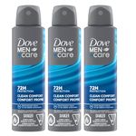 Dove Men+Care Antiperspirant Dry Spray deodorant for 72H sweat & odour protection Clean Comfort with Triple Defense Technology, 107g (Pack of 3)