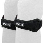 KARM Patella Tendon Knee Strap 2 Pack - Knee Joint Pain Relief Support Brace for Running, Osgood Schlatter, Walking, Hiking - Patellar Tendon Strap Knee Band for Women & Men (Regular Size,Black Pair)