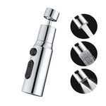 YOXITIXOY Kitchen Faucet Aerator Splash Proof Spout.3 Function Kitchen Tap Spray Head Attachment.360° Swivel Tap Extender for Kitchen Sink,Tap Accessories (LSx360)