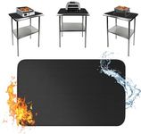 Boribim Under Grill Mat for Outdoor Grill, 24 x 31 Inchs Heat Resistant Grill Mat for Countertop, Fire Pit Mat, Double-Sided Fireproof Grill Pad, Oil-Proof Waterproof BBQ Protector for Table (1.2mm)