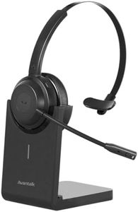 Avantalk Alto Solo - Wireless Headset with Microphone for Work, Headphones with Qualcomm Bluetooth Solution, CVC Noise-Canceling for PC, Computer & Laptop, Charging Stand, Mute Button, Wired Option