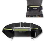 Crysendo Unisex Running Waist Belt Waterproof & Sweatproof | Adjustable Elastic Strap & Headphone Hole Waist Pouch Men | Belt Waist Bag Perfect for Carrying Phone, Bottle & Other Essentials (Black)