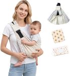Baby Sling Carrier, Newborn to Toddler (7-45 lbs), Ergonomic Hands-Free Carrier with Safety Buckle, Adjustable One-Shoulder Strap for Portable Travel（B&QW）