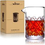 Eligara Cocktail Mixing Glass - 18 OZ Crystal Cocktail Stirring Glass, Thick Weighted Bottom - Bar Bartenders Tools Mixing Glass for Craft Bars & Professional Bartenders