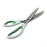 Pinking Shears Green Comfort Grips Professional Dressmaking Pinking Shears Crafts Zig Zag Cut Scissors Sewing Scissors (1, 5 Ounce) by Generic