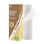 IMECO Reusable Bamboo Kitchen Towel/Tissue Roll (Reusable upto 2000 times)- 20 sheets|Soft & Highly absorbent| Ecofriendly-No Trees Cut| Better alternative to Paper Tissue Roll