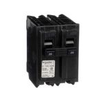 Schneider Electric - Homeline Mini Circuit Breaker, 20A, 2 Pole, 120/240VAC, 10kA AIR, Standard Type, Plug-in, UL, HACR Rated Breaker Application, Screw Clamp Terminal Electrical Connection