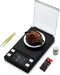 UNIWEIGH Milligram Scale 50g/0.001g,Precision Mini Carat Gram Scale for Powder Medicine,Jewelry,Gem,Reloading,Lab,Pocket Scale with Cal Weight,Professional Mg Scale with Tare,LCD Display,Powder Scoop