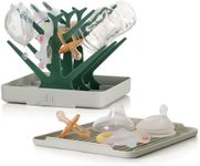 haakaa Baby Bottle Drying Rack, Space Saving Bottle Drying Tree for Bottles/Pump Parts/Pacifiers and Other Baby Essentials, Easy-Store Dryer Rack Great for Home & Travel, BPA Free (Forest Green)