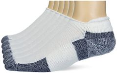 thorlos unisex-adult J Max Cushion Rolltop Running Socks, White/Navy (6 Pairs), Large