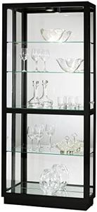 Howard Miller Jayden III Curio Cabinet for Living Room & Dining Room - Hand-Rubbed Gloss Black Glass Display Cabinet with Lock for Collectibles, Trophies and Decor, Bedroom Storage Cabinet