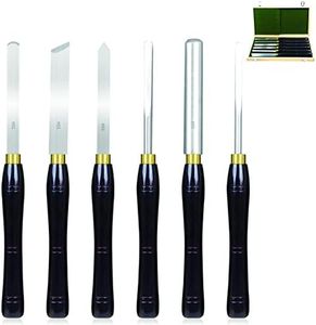Turning Tools HSS 6 Piece Woodturning Tools Set Lathe Chisel Set with Beech Handles for The Beginner to Intermediate Wood Turner Tools Set