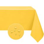 Softalker Rectangle Tablecloth, Waterproof & Stain Resistant Table Cloths Wrinkle Free 210GSM Fabric Washable Polyester Table Cover for Spring/Party/Outdoor - 52 x 70 inch,Yellow