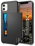 Coolden for iPhone 11 Case Armor Shockproof Case for iPhone 11 Wallet Case Cover Protective Case Heavy Duty Hard Back Soft Bumper Phone Case Card Holder Slot Wallet Case Cover for iPhone 11 (Black)