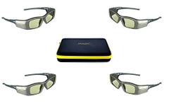 Hi-Shock 3D-BT Pro Oxid Diamond Active Dual Play / Dual View 3D Glasses for 4K / HDR / HD 3D TVs Replacement for Sony, Samsung, Sharp Original Glasses SSG-3570 CR / TDG-BT500A Set of 4