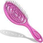 Ninabella Detangling Hair Brush for Women, Men & Children - Does not Pull on Hair - Recycled Hair Straightening Brushes for Straight, Curly & Wet Hair - Detangle Hair Brush - Unique Spiral Hairbrush