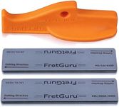 FretGuru SharkFin Guitar Fret Crowning File | Professional Luthier Fret File | Top-Down Ergonomic Control | D.I.A. Geometry | Razor-Thin Crowns for Guitar & Bass | Pro-Pack (1 Handle+BOTH SIZE FILES)