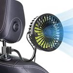 Trustnice USB Car Fan for Backseat Car Cooling Fan, 3 Speeds Strong Wind 5V Powerful Quiet Ventilation Fan with Adjustable Clip Electric Car Seat Fan for Vehicles RV SUV Truck