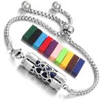 JEAN SMILE Essential Oil Diffuser Bracelet: Stylish Stainless Steel Locket, Unleash The Power of Aromatherapy, Unique Gift Set,XL105, Stainless Steel, no gemstone