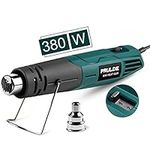 PRULDE Mini Heat Gun, 380W 2-Temp 480°F-850°F (250°C-450°C) Fast Heat Hot Air Gun with 6.56Ft Cord & Reflector Nozzle for Crafting, Vinyl Wrap, Embossing, Shrink Tubing/Wrapping, Epoxy Resin