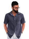 Pinkmint Popcorn Shirt for Men ll Textured Shirts for Men ll Stylish Half Sleeve Shirt ll Goa Wear ll Regular Fit Shirt Light Purple