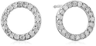 Amazon Collection 1/5 cttw Diamond Rhodium Plated Sterling Silver Demi Fine Earrings (I-J Color, I3 Clarity)