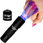 SLinnovation Mini UV Nail Light - Handheld Flash Curing for Gel Nail Art with Silicone Nail Stampers - Portable LED Stamper Light, Efficient, and Stylish in Black