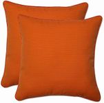 Pillow Perfect Indoor/Outdoor Sundeck Corded Throw Pillow, 18.5-Inch, Orange, Set of 2