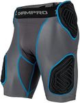 CHAMPRO mens 5-pad Football Bull Rush 5 Pad Girdle, Black, Large US