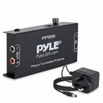 Pyle Phono Preamp for Turntable - Amplifier, Pre Amp Hi-Fi Mini Stereo Box, Pre-amplifier Phono Stage for Record Player Audio Box with RCA Input & Output, Low Noise Operation, w/DC 12V Power Supply