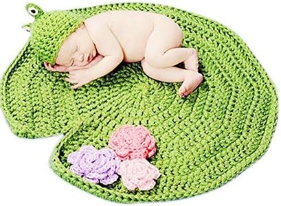 SUNBABY Newborn Photography Props Baby Knitting Wool Material Photography Costume Cute Animal Style Baby Crochet Clothes, Green Frog