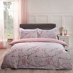 Dreamscene DDHSSPRBL02 Reversible Bedding Set with Floral Pattern, Powder Pink