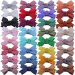 32 Colors Tiny Hair Bow Snap Clips for Baby Girls Toddler Hair Clips in Fringe Bangs Kids Little Girls Hairbow (Tiny Bow Snap Clips 32 Colors)