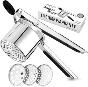 Havenity Potato Ricer, Heavy Duty Stainless Steel Ricer for Mashed Potatoes. 15oz Capacity Fluffy Mashed Potato Masher, Baby Food Masher, Durable Kitchen Tool, Potato Press, Easy to Use Kitchen Gadget
