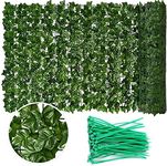 Artificial Ivy Privacy Fence 3m x 1m, Fence screening UV Protected Artificial Hedge roll Screen and Fence roll with Faux Vine Leaf Decoration for Outdoor Garden Decor with 50 Green Cable Ties