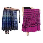 Modern Kart Women's Combo Jaipuri Sanganeri Print, Rajasthani Jaipuri Women Long Mandala Hand Block Fashion Skirts (1)