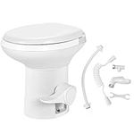 YITAHOME RV Toilet with Pedal Flush, Gravity Flush Toilet High Profile with Hand Sprayer for Motorhome Caravan Car Travel