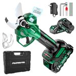 Electric Pruning Shears, 1.6 inch (41mm) Cutting Diameter Cordless Electric Scissors with LCD Display, 21V Brushless Motor Branch Cutter with 2 PCS Rechargeable 2000mAh Batteries & 2 Blades