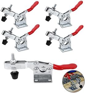 HUALIANG 5 Pezzi Toggle Morsetto,90 kg GH-201B Morsetti a Ginocchiera Toggle Verticale,Utensili Manuali Orizzontali,Clamp Morsetti Utensile a Mano in Metallo,Attrezzo a Levetta,per Officina Meccanica