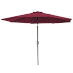 Greenbay 3m Round Parasol 8 Metal Ribs Construction Garden Furniture Parasol Outdoor Umbrella With Winding Crank & Tilt Function (Wine Red)