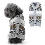 SKXEO Dog Sweater,Warm Pet Sweaters Gray Knitted Cat Puppy Dog Jumper Hoodie Clothes for Small Medium Dogs Vest Coats Costume