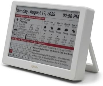 SkuDock Smart Digital Calendar, 7 Inch E-Paper Display with Rechargeable Battery, Wi-Fi Auto-Sync Clock, Wireless Minimalist Bedside Weather Hub, Pure White